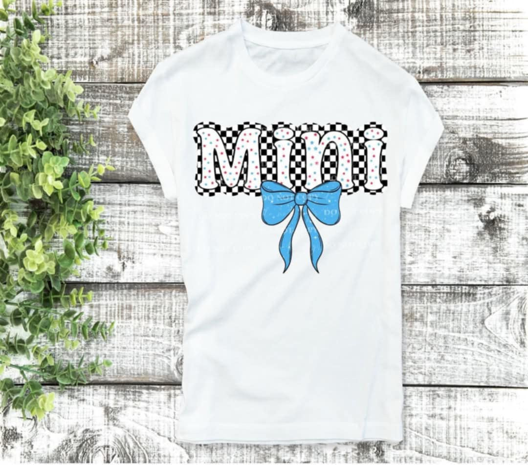 Mini blue bow (Linda) 99698 DTF transfer