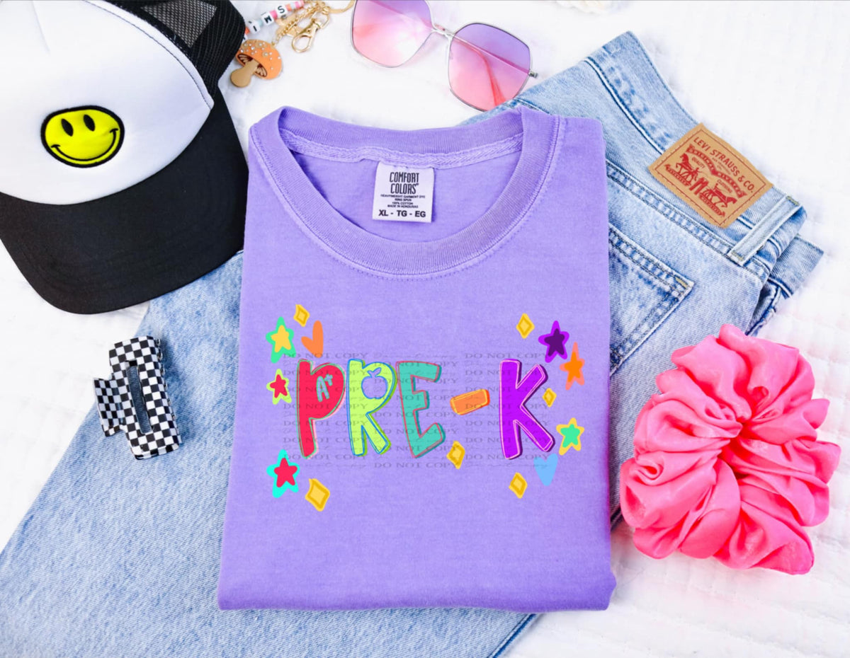 Pre-k colorful stars 107604 DTF transfer