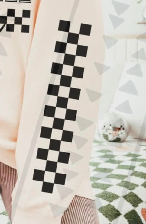 Checkered sleeve 94644 DTF transfer