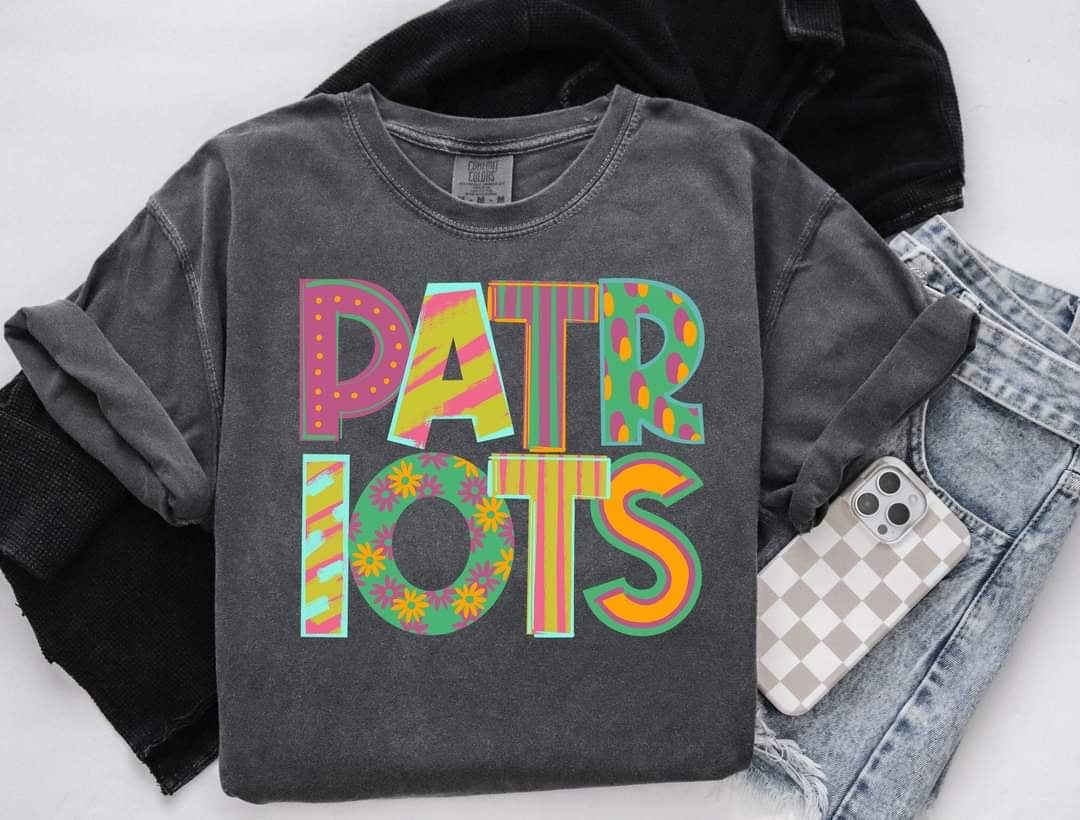 Patriots patterned font (S&G) 60366 DTF transfer