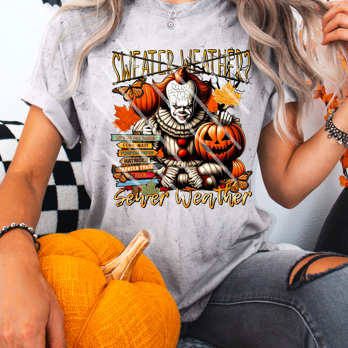 Sweater Weather Sewer Weather Clown 110962 DTF transfer