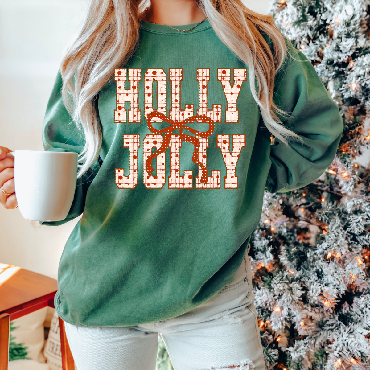 Holly Jolly polkadot letters (csc) DTF Transfer