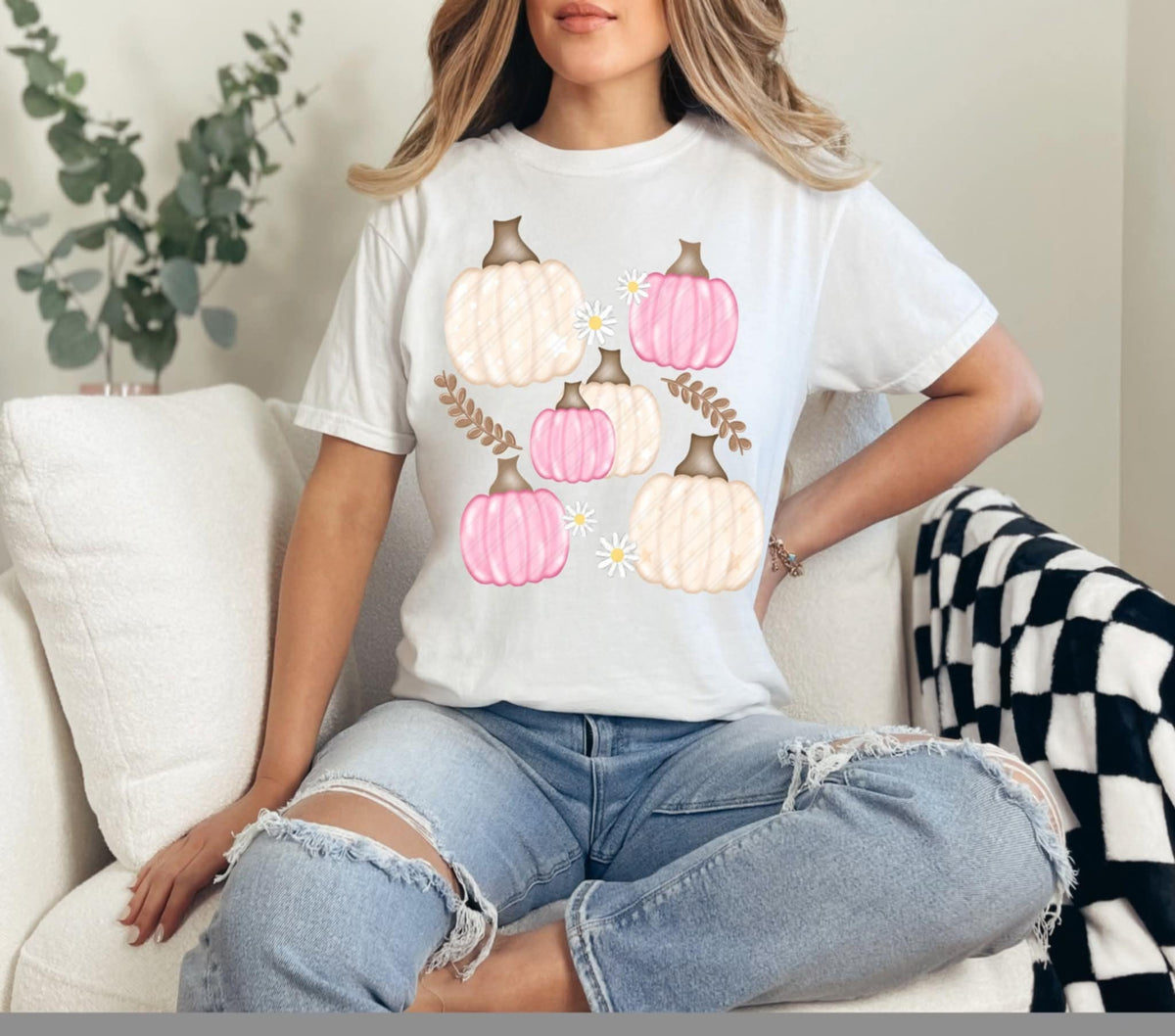 Pink and Tan Pumpkins Collage (Linda) DTF transfer