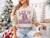 Let it snow sloth purple sequin (caplinger) 75079 DTF transfer