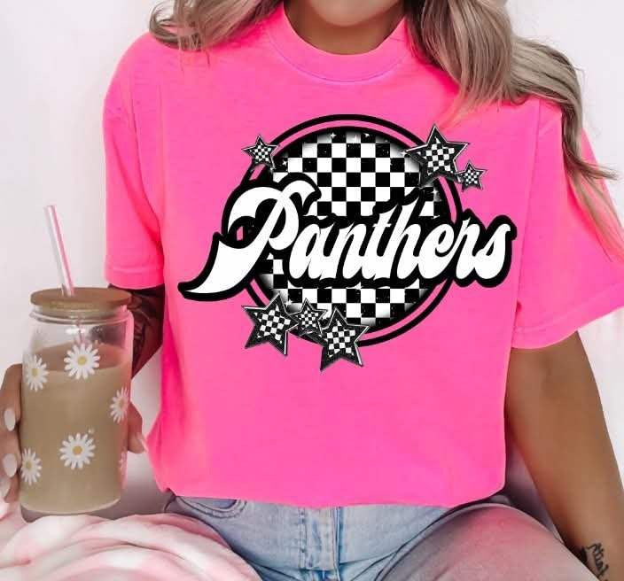 Panthers checkered circle (S&G) 82303 DTF transfer