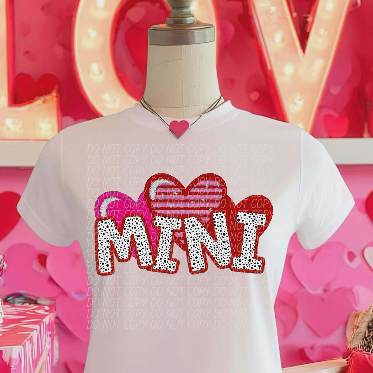 Mini Dalmatian and hearts (city) DTF transfer