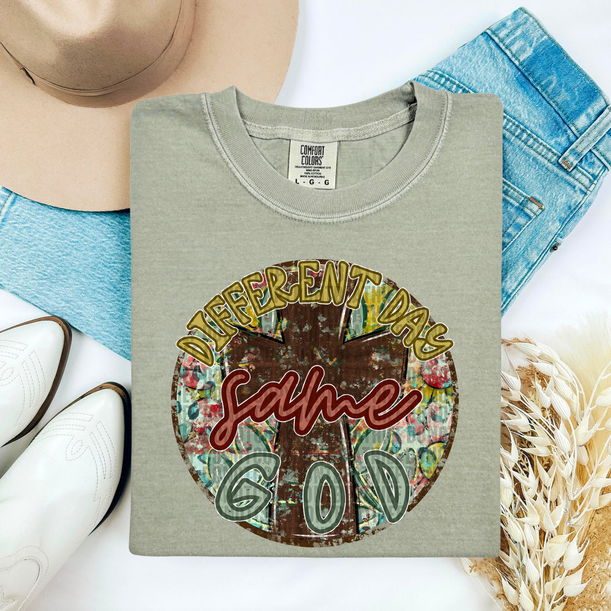 Different day same god circle 103431 DTF transfer