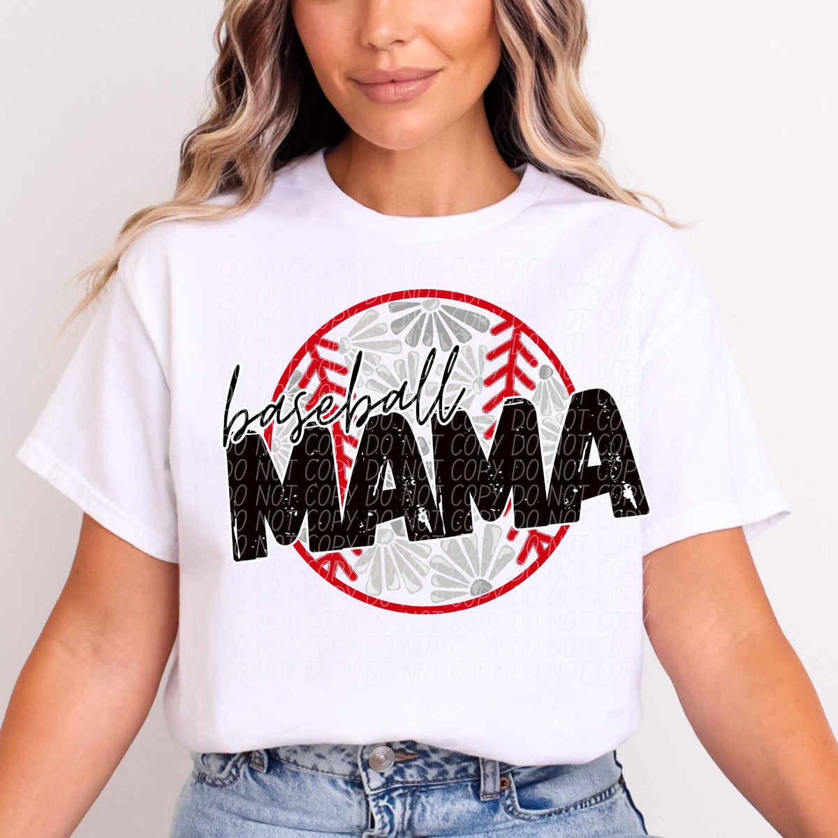 Baseball mama floral ball (CITY) 84985 DTF transfer