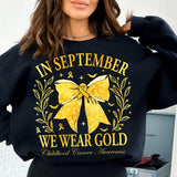 In September we wear gold bow 64851 DTF transfer