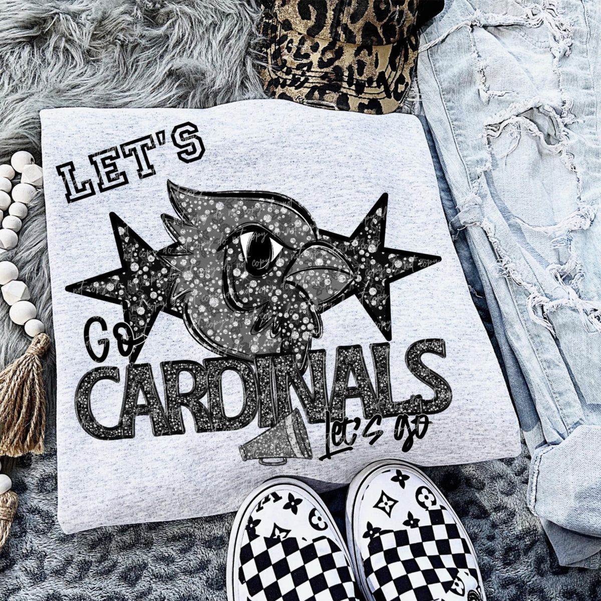 Let’s go cardinals silver (virgo) 92753 DTF transfer