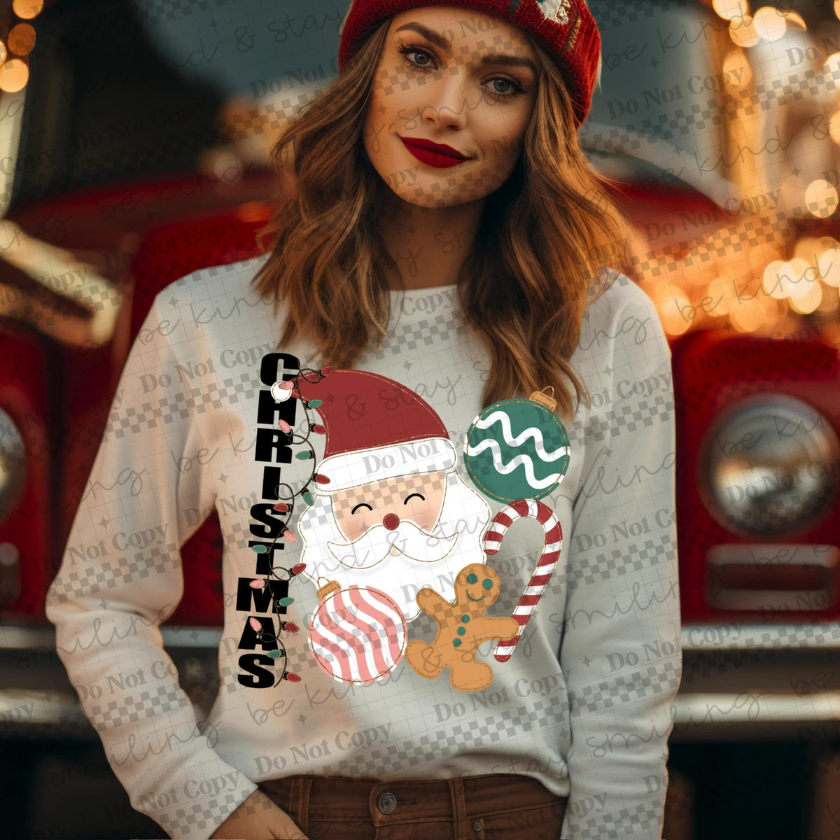 Christmas with Santa and gingerbread (CMLD) 116727 DTF TRANSFER