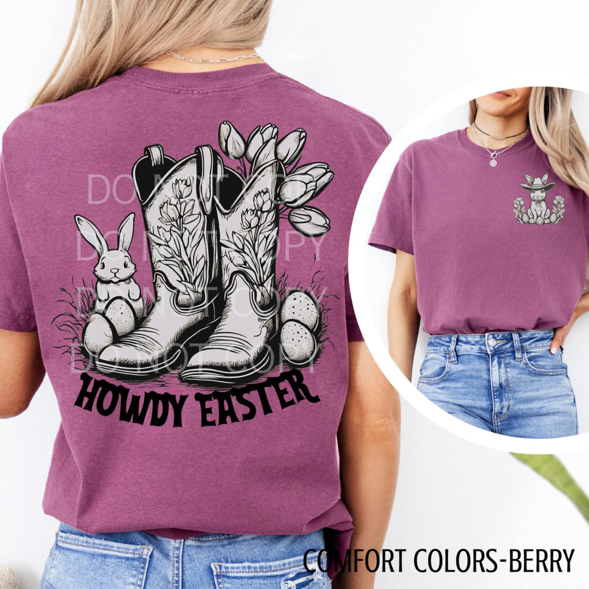 Howdy Easter boots BACK (CSG) 85979 DTF transfer