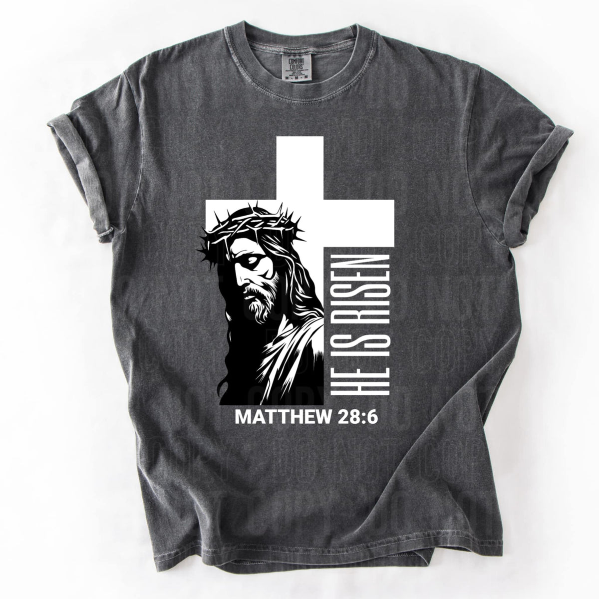 He is risen white cross (SBB) 92073 DTF transfer