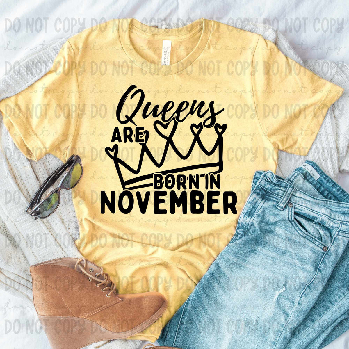Queens are born in November BLACK (REVEL) 79739 DTF transfer
