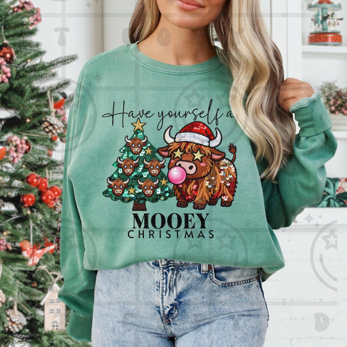 Mooey Christmas HW DTF Transfer