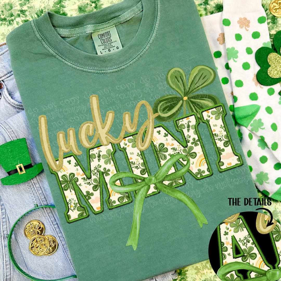 Lucky mini clover and bow (TTD) 82390 DTF transfer