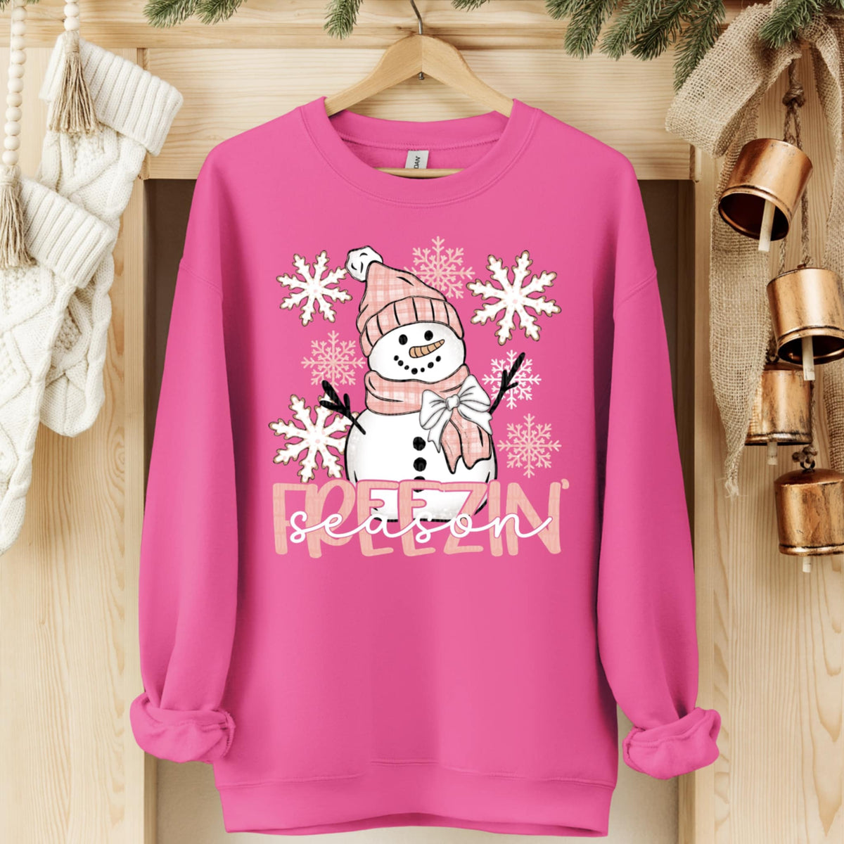 Freezing Season Pink Snowman (SDD) DTF Transfer
