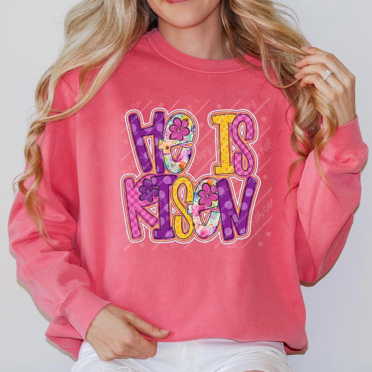 He is risen purple yellow pink DTF Transfer