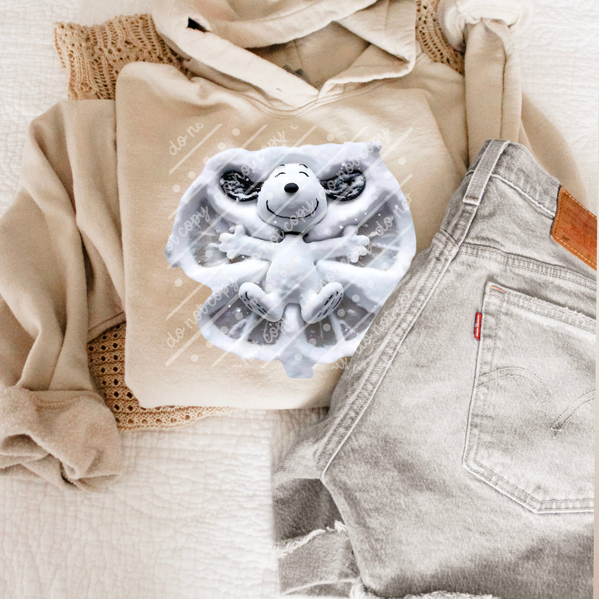 Peanut Snow angel DTF transfer