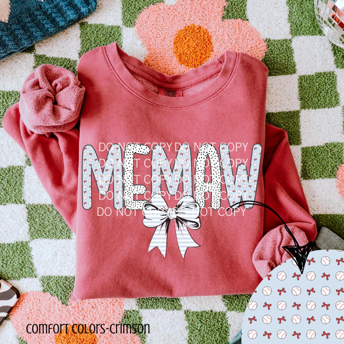Memaw baseball letters (CSG) 90208 DTF transfer