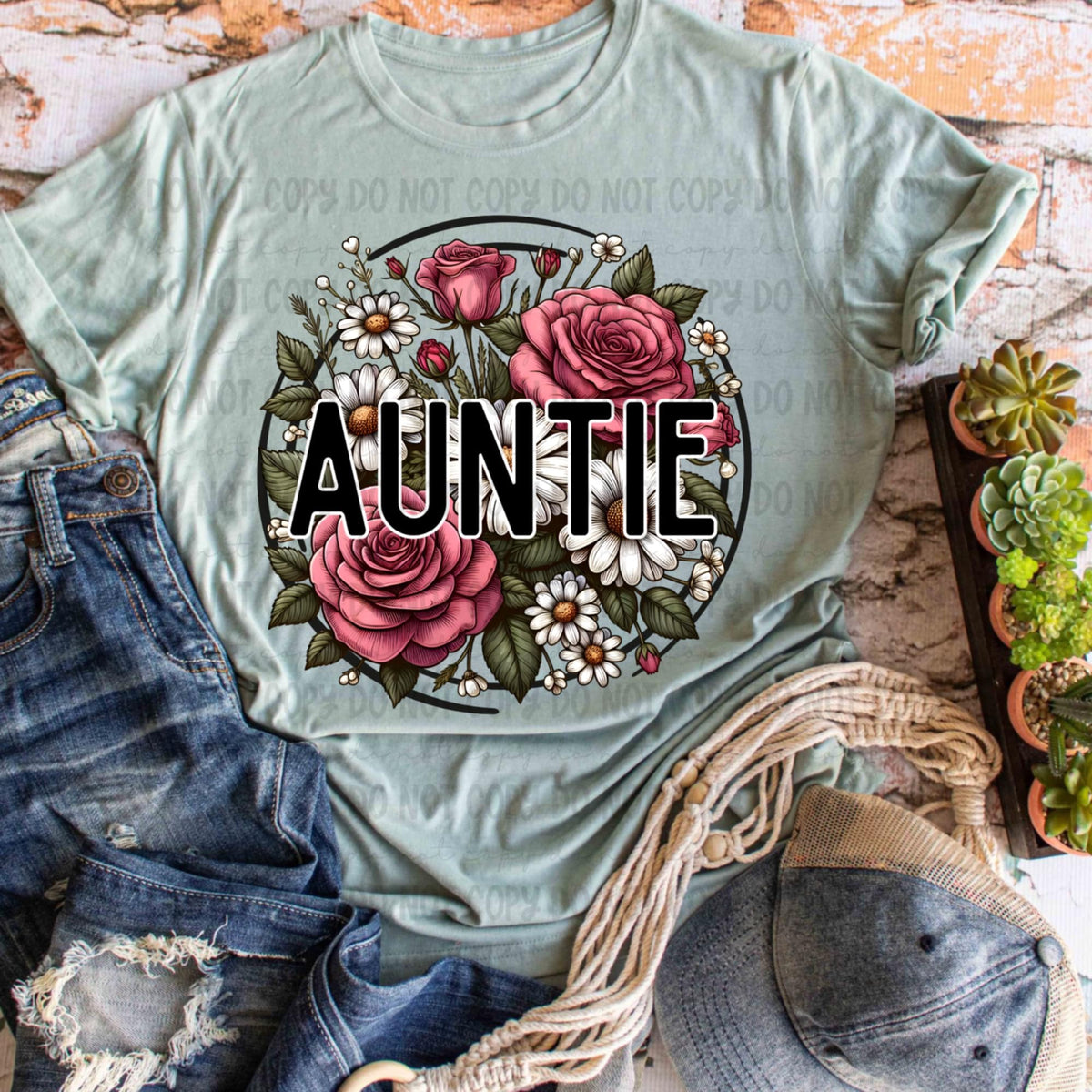 Auntie floral circle (REVEL) 98914 DTF transfer