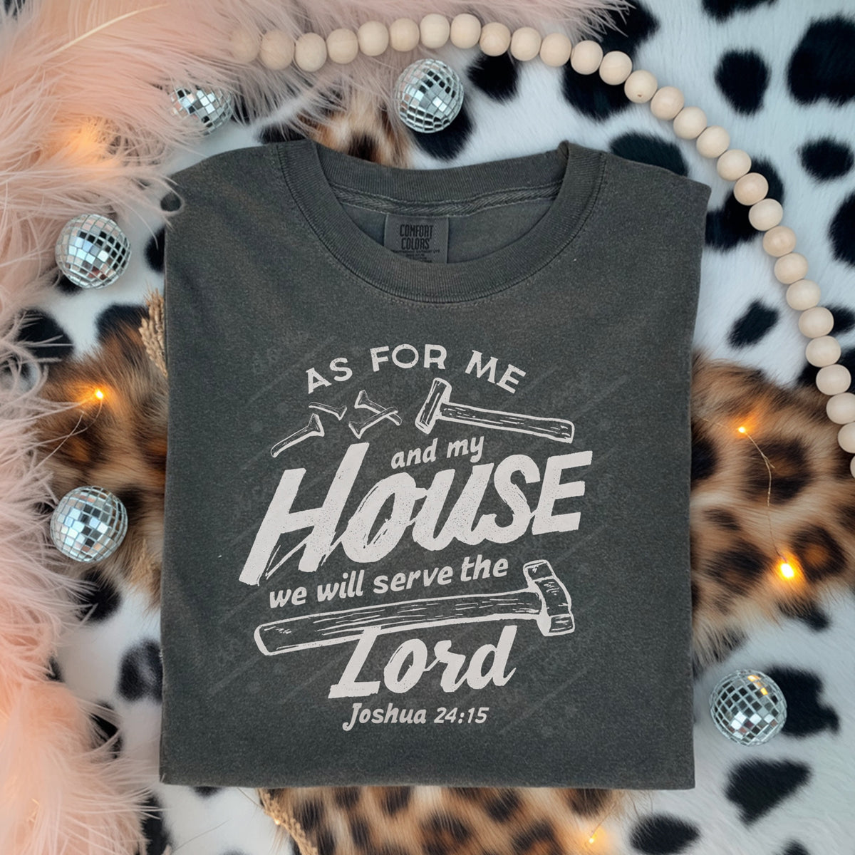 In this house we serve the lord (off white) DTF transfer