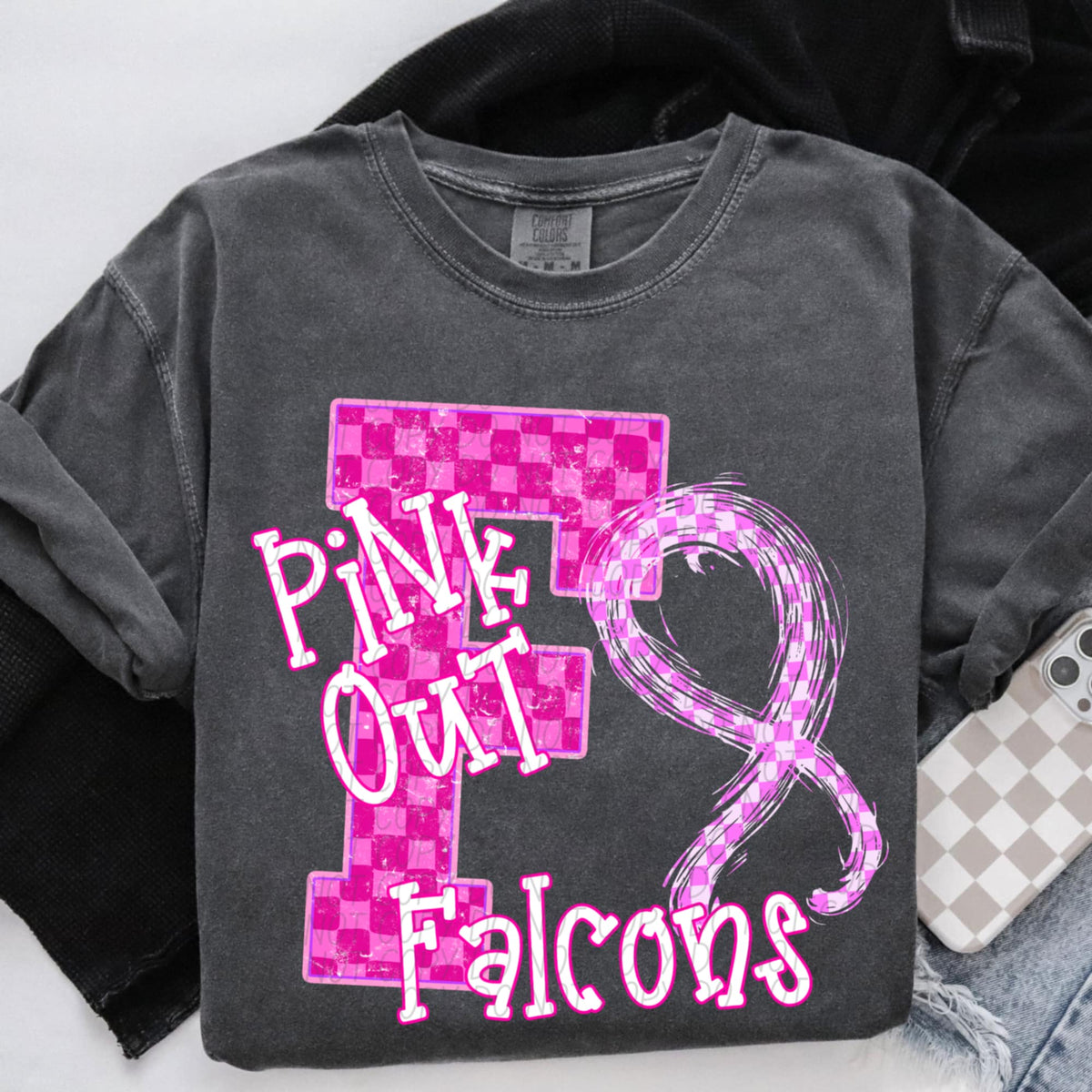 Falcons Pink Out Varsity (city) DTF Transfer