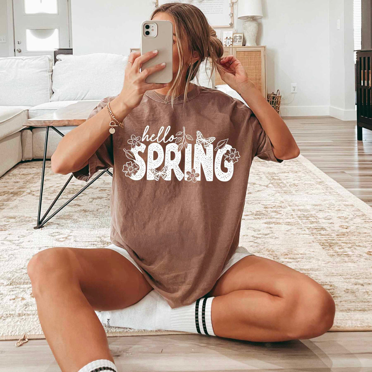 Hello spring WHITE (CSC) 84289 DTF transfer
