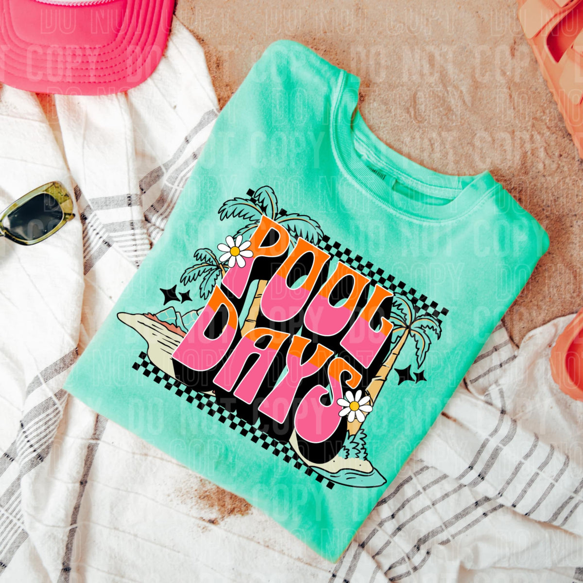 Pool days tropical background (SBB) 94696 DTF transfer