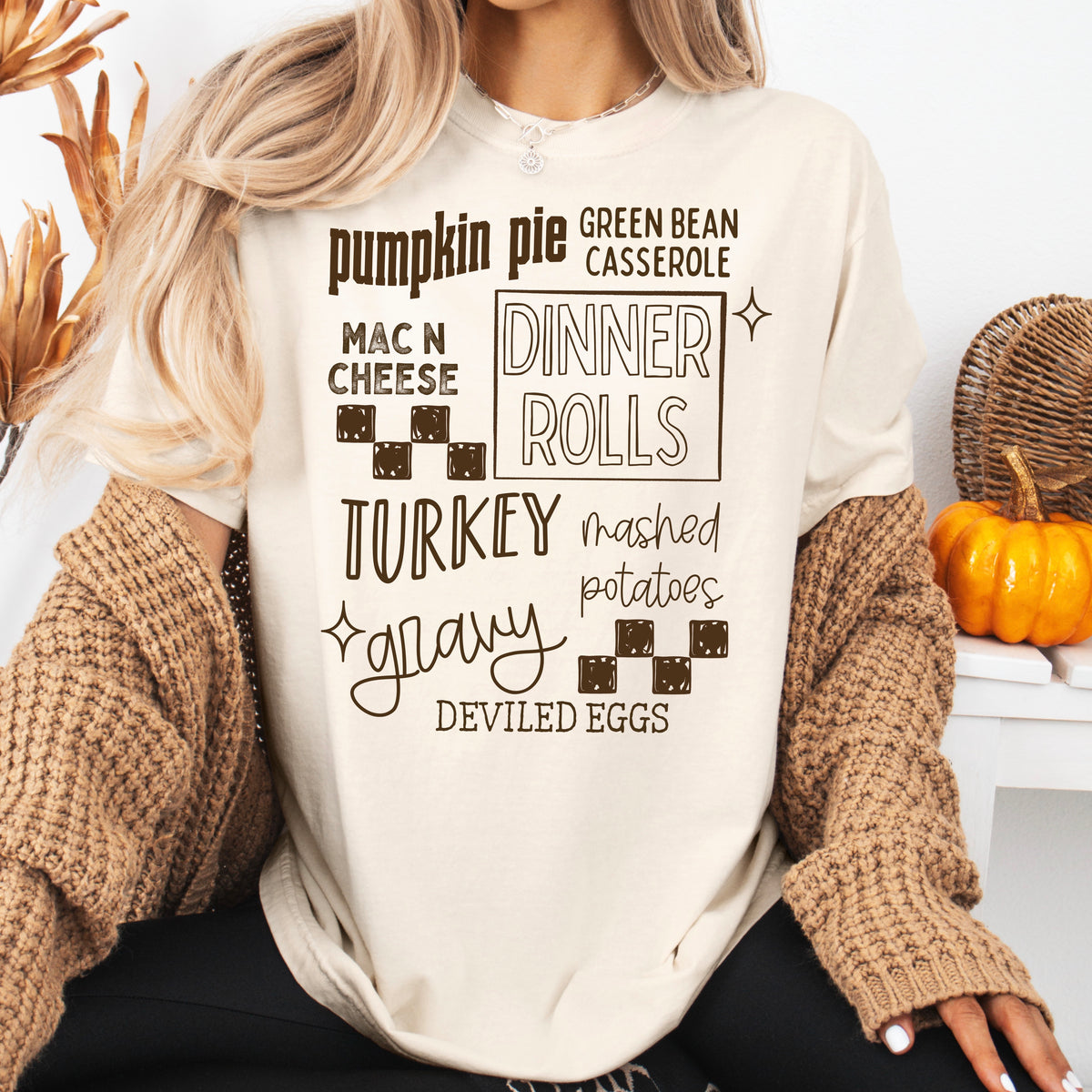 Thanksgiving food collage brown (CSC) DTF Transfer