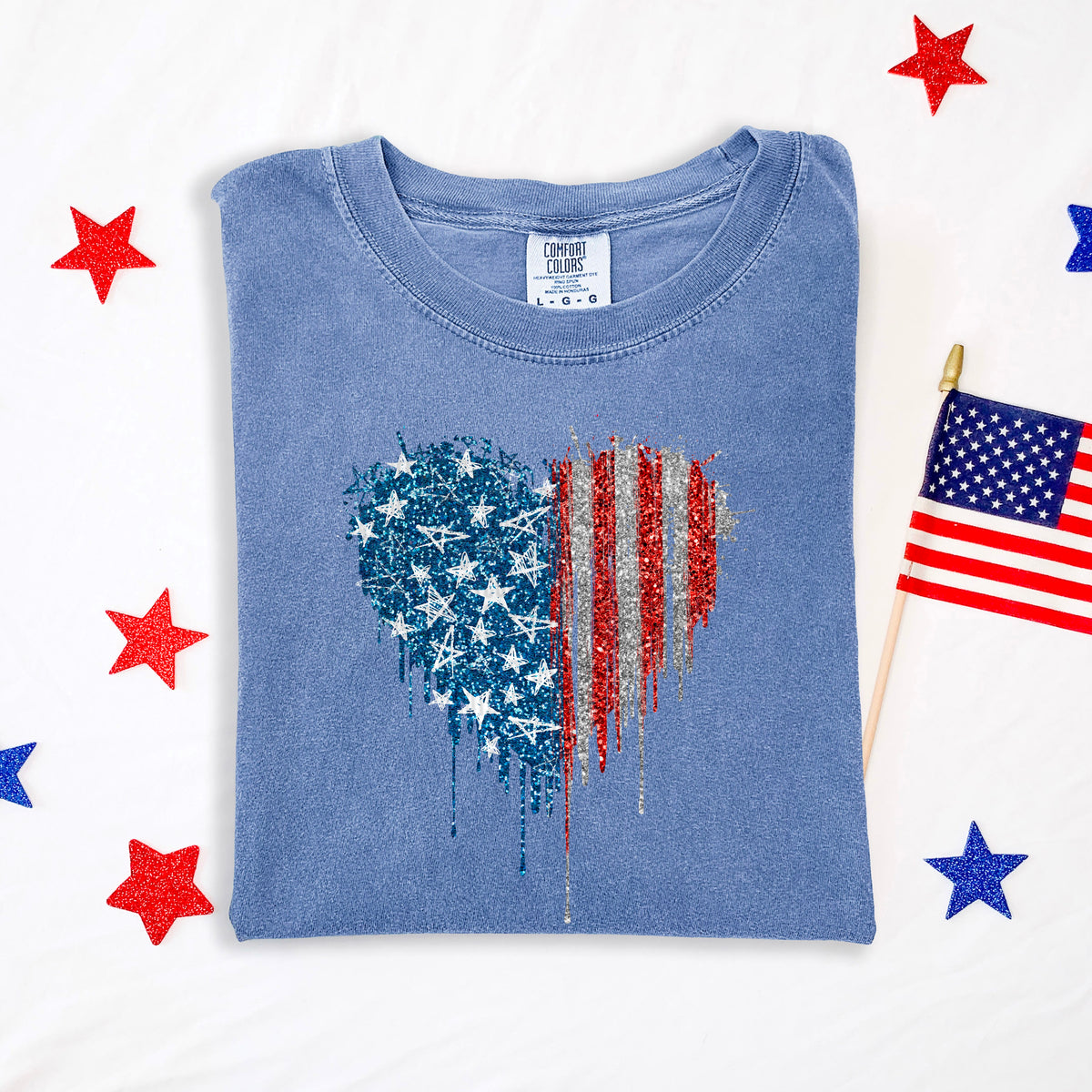 Patriotic heart 100173 DTF transfer