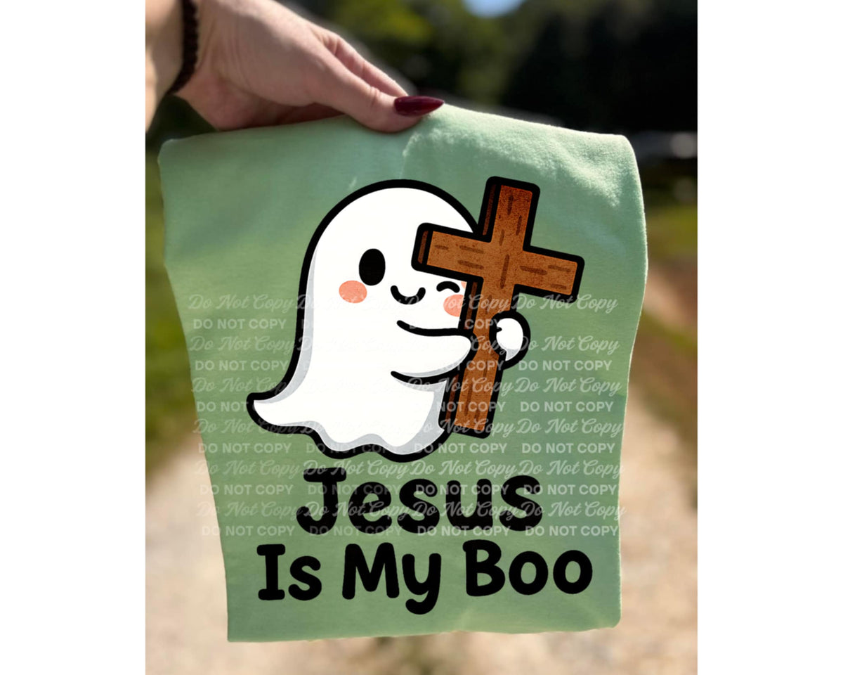 Jesus is my Boo Ghost Cross revel DTF transfer