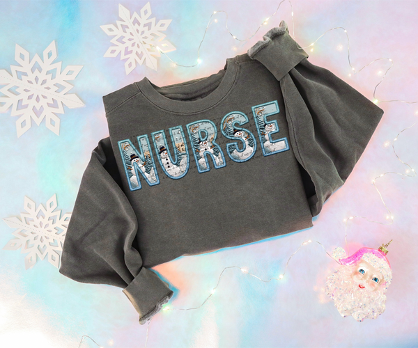 Nurse faux embroidery (blue winter) 30630 DTF transfers