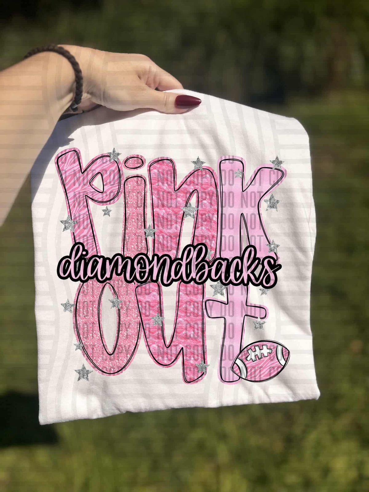 Pink out sparkles Diamondbacks (Caplinger) DTF transfer