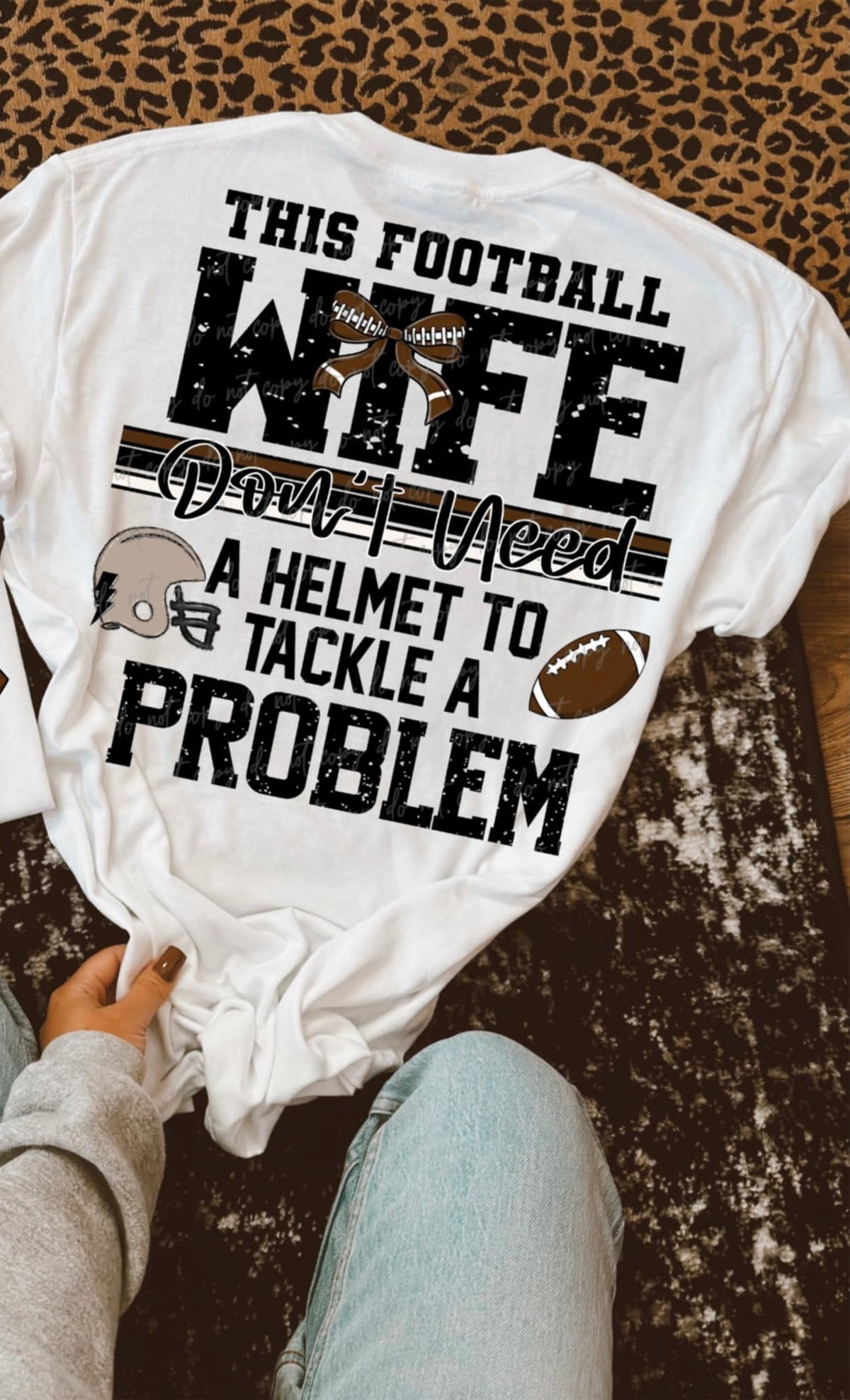 This football wife don’t need a helmet to tackle a problem BOW (VIRGO) 94472 DTF transfer