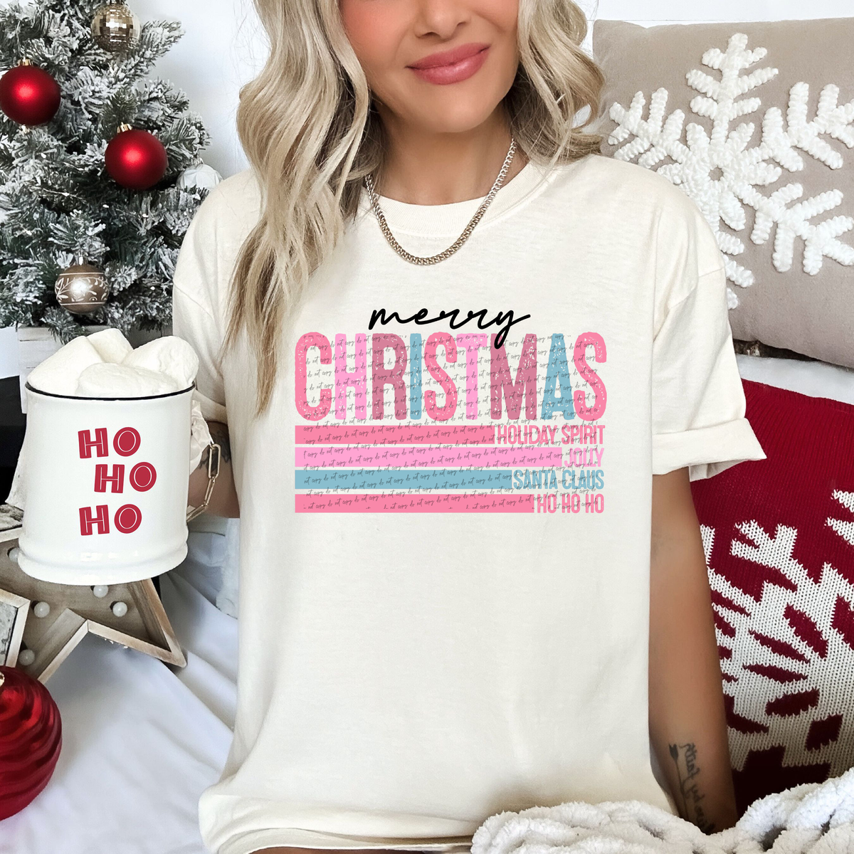 Merry Christmas (lines with sayings)  49785 DTF transfer