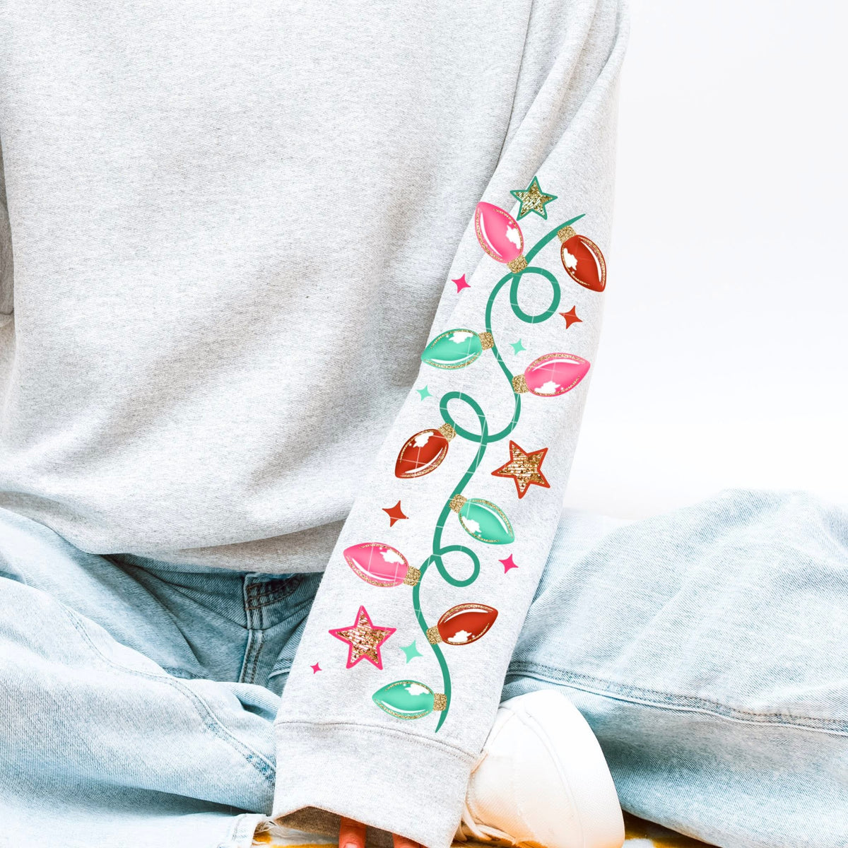 Merry Christmas lights (SLEEVE) (CSC) DTF Transfer