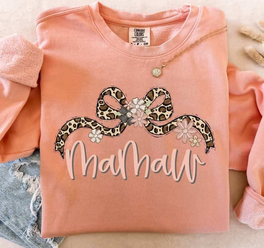 Mamaw leopard bow (S&G) 82396 DTF transfer