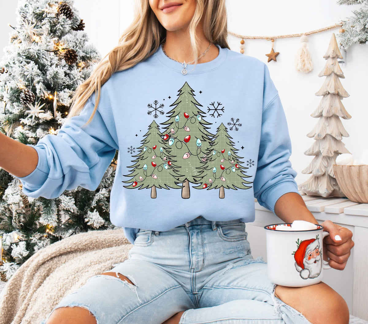 Three Trees with lights (Linda) DTF Transfer