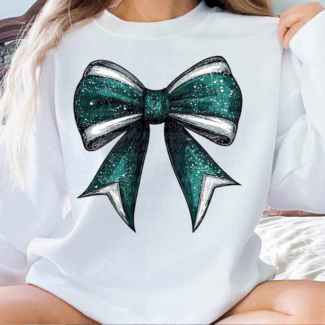 Green and silver bow (TTD) 84458 DTF transfer