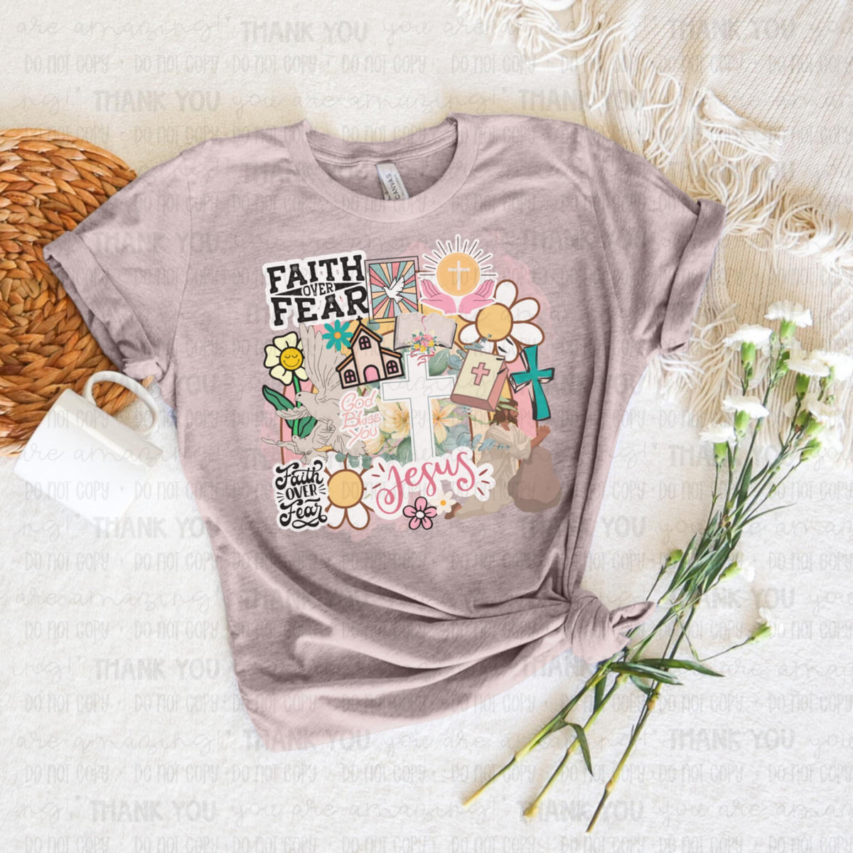 Faith over fear cluster (SAL) 96358 DTF transfer