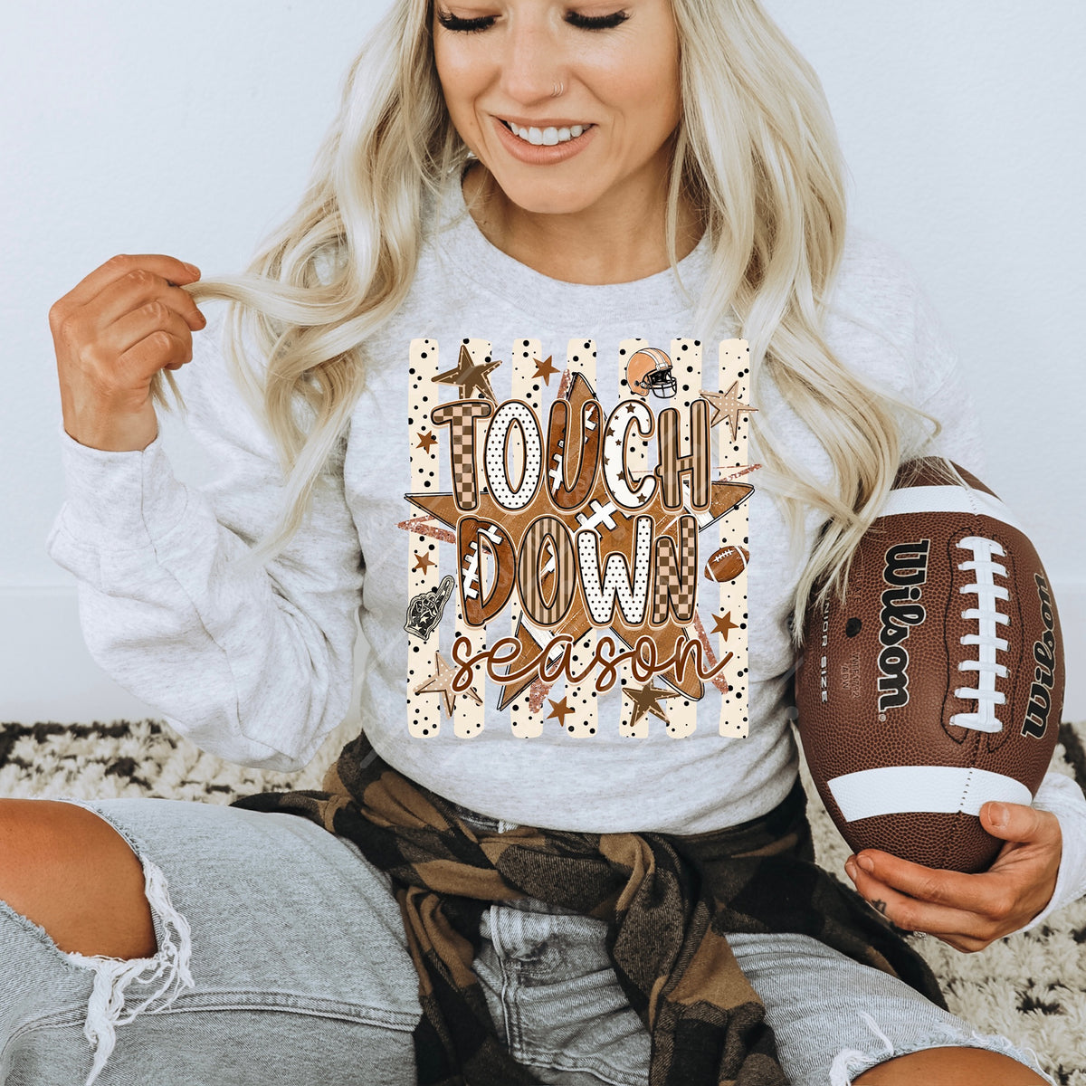 Touchdown stripes and stars DTF Transfer