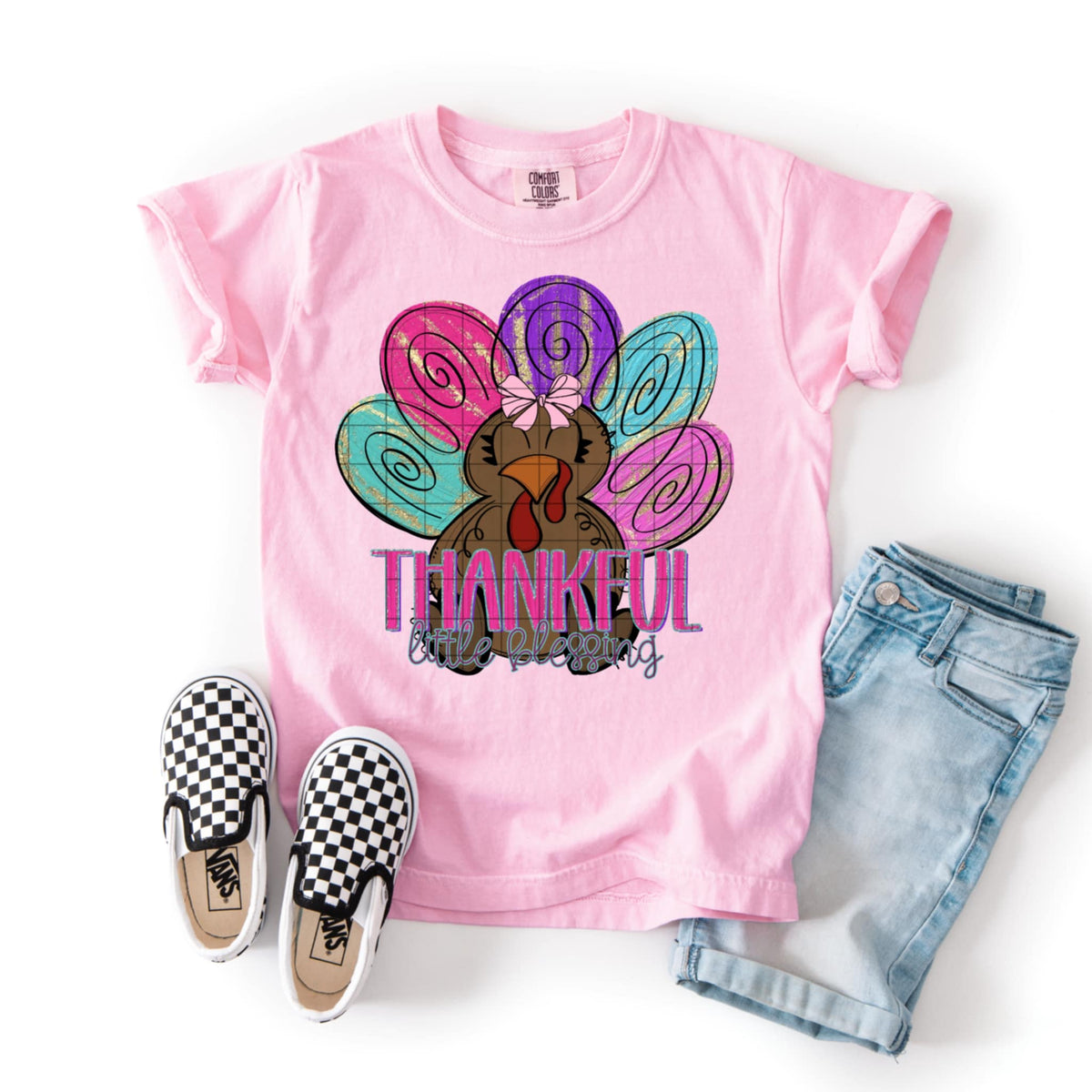 Thankful little blessing pink blue purple  (SDD) DTF Transfer