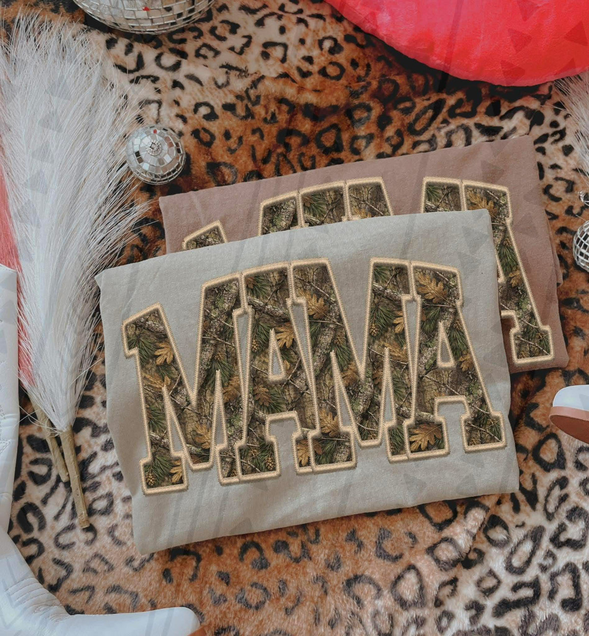 Mama faux embroidery camo (TGG) DTF Transfer