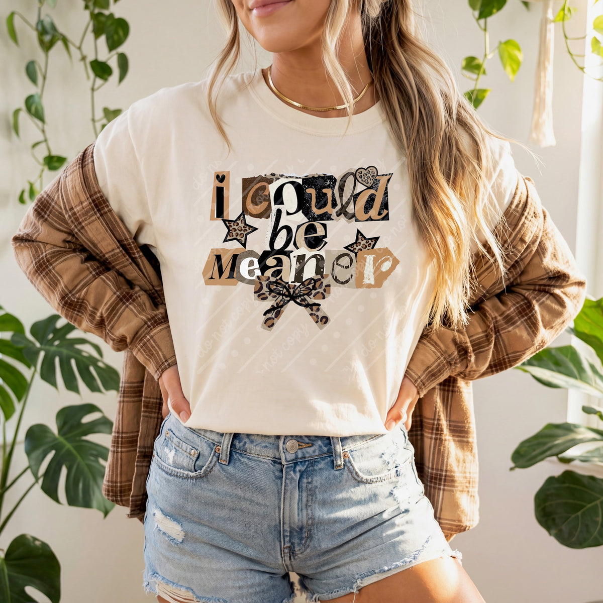 I could be meaner with bow (magazine font) Sunday special DTF transfer
