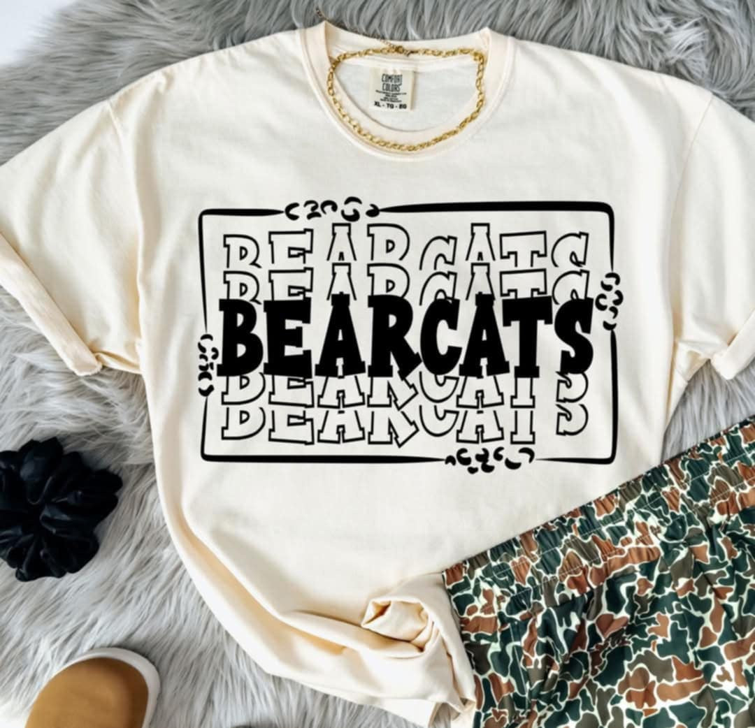 Bearcats stacked with frame (S&G) 98042 DTF transfer
