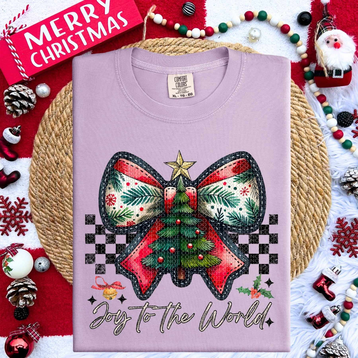 Joy to the world bow (HW) 60999 DTF transfer