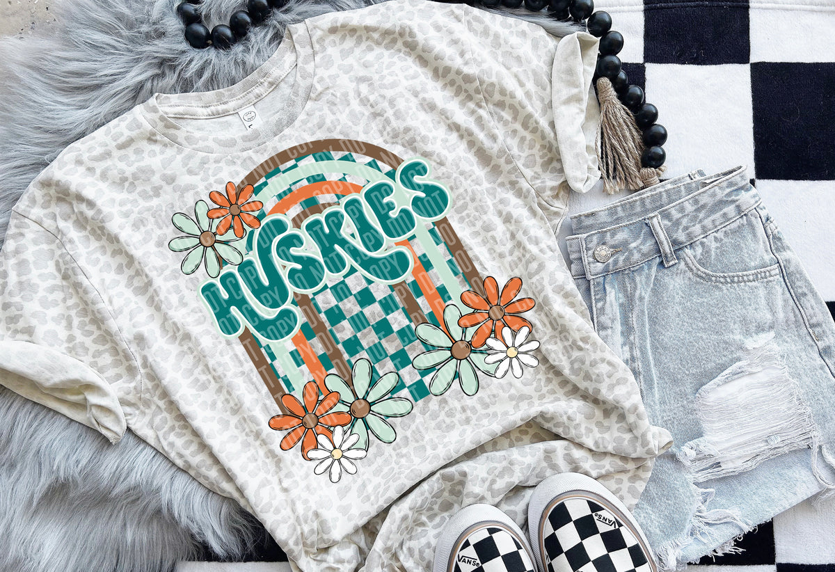 Floral Arch Mascot Huskies 49313 DTF TRANSERS