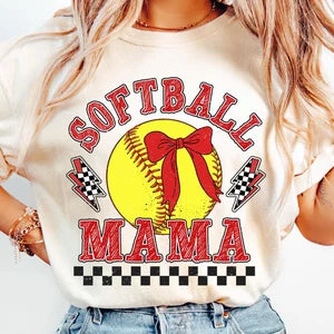 Softball mama red font 85708 DTF transfer