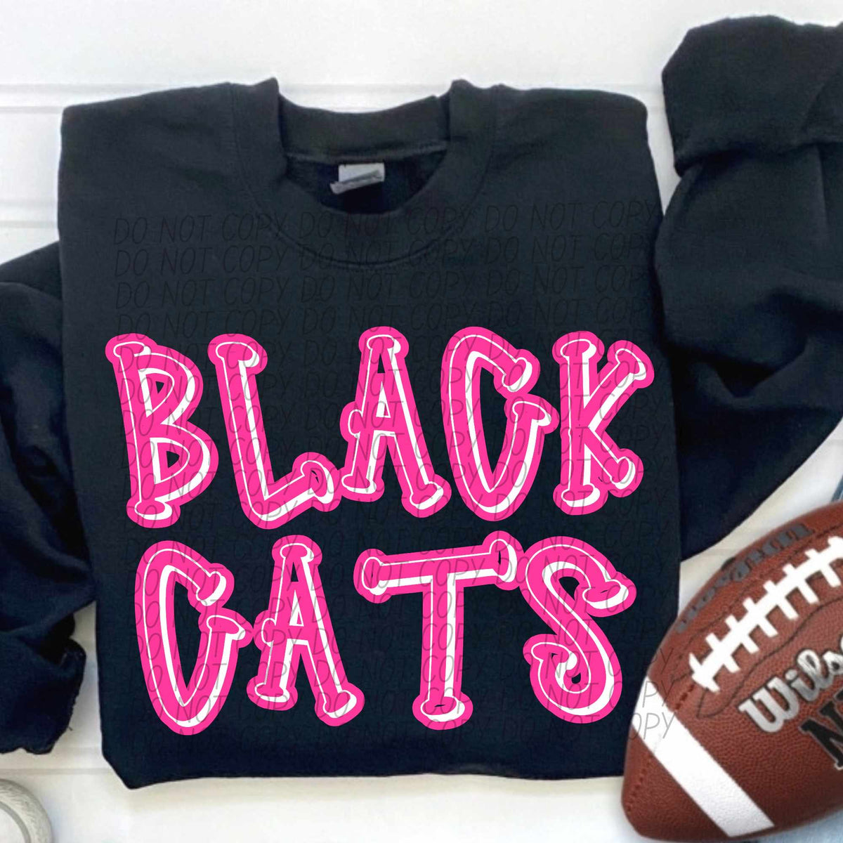 Black cats hot pink 55374 DTF transfer